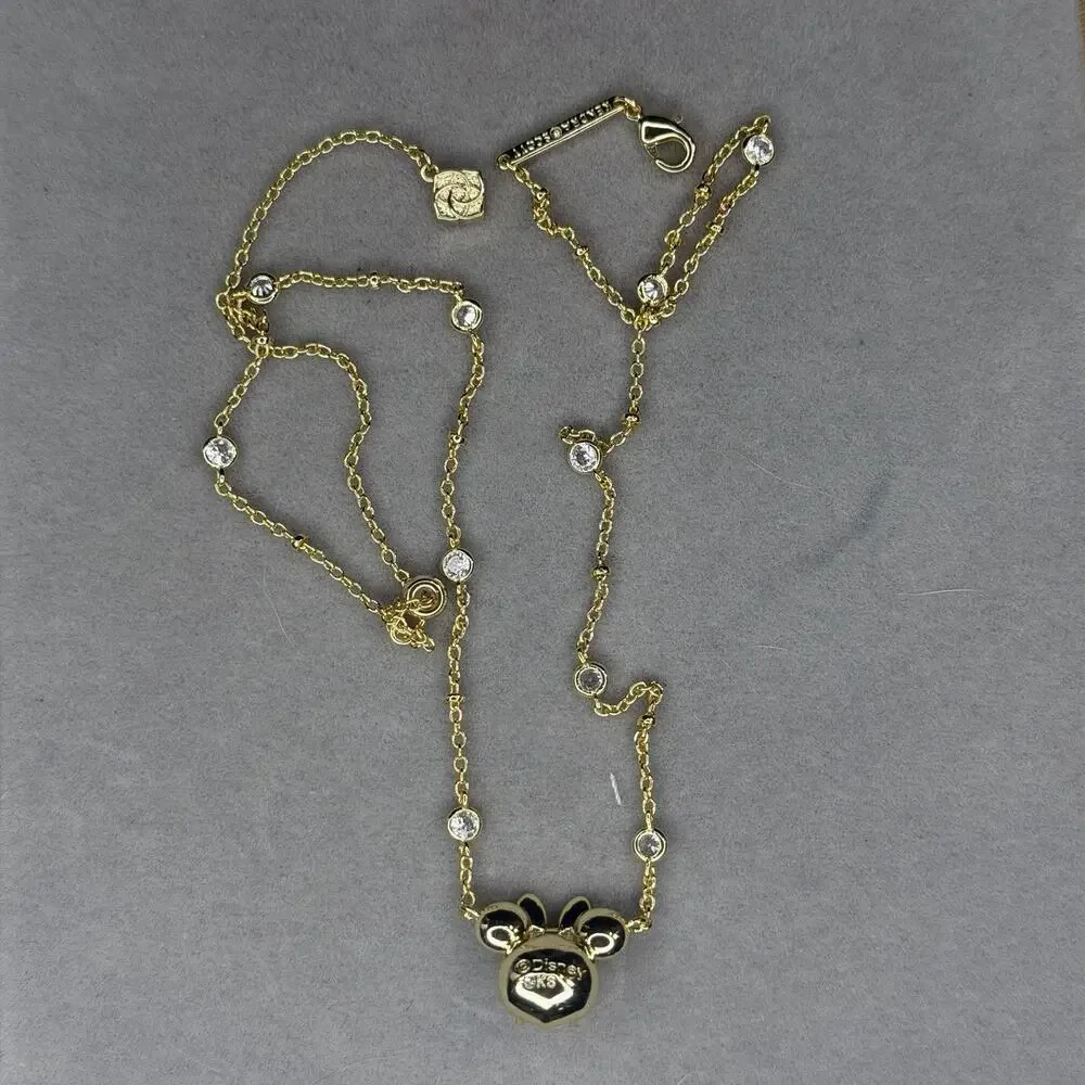 Disney | Kendra Scott Gold Minnie Mouse Earrings & Necklace Set New w Dust Pouch - Picture 3 of 10